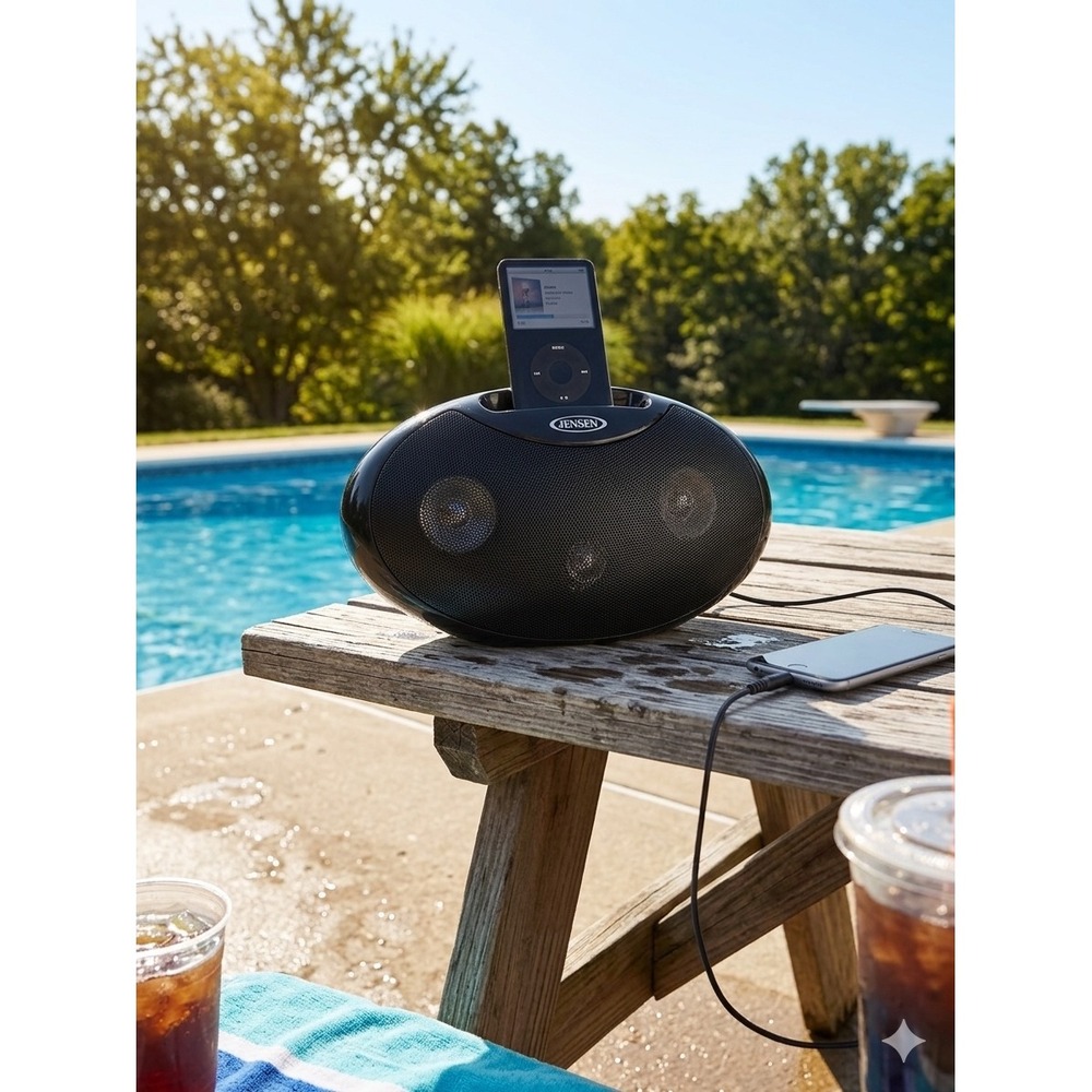 NEWJensen SMPS-125 Portable Stereo Speaker System Black for iPad iPhone iPod MP3